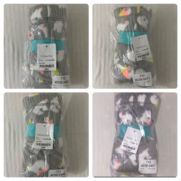 New Women's Microfleece Pajama Pants Gray Bears - Picture 4 of 13